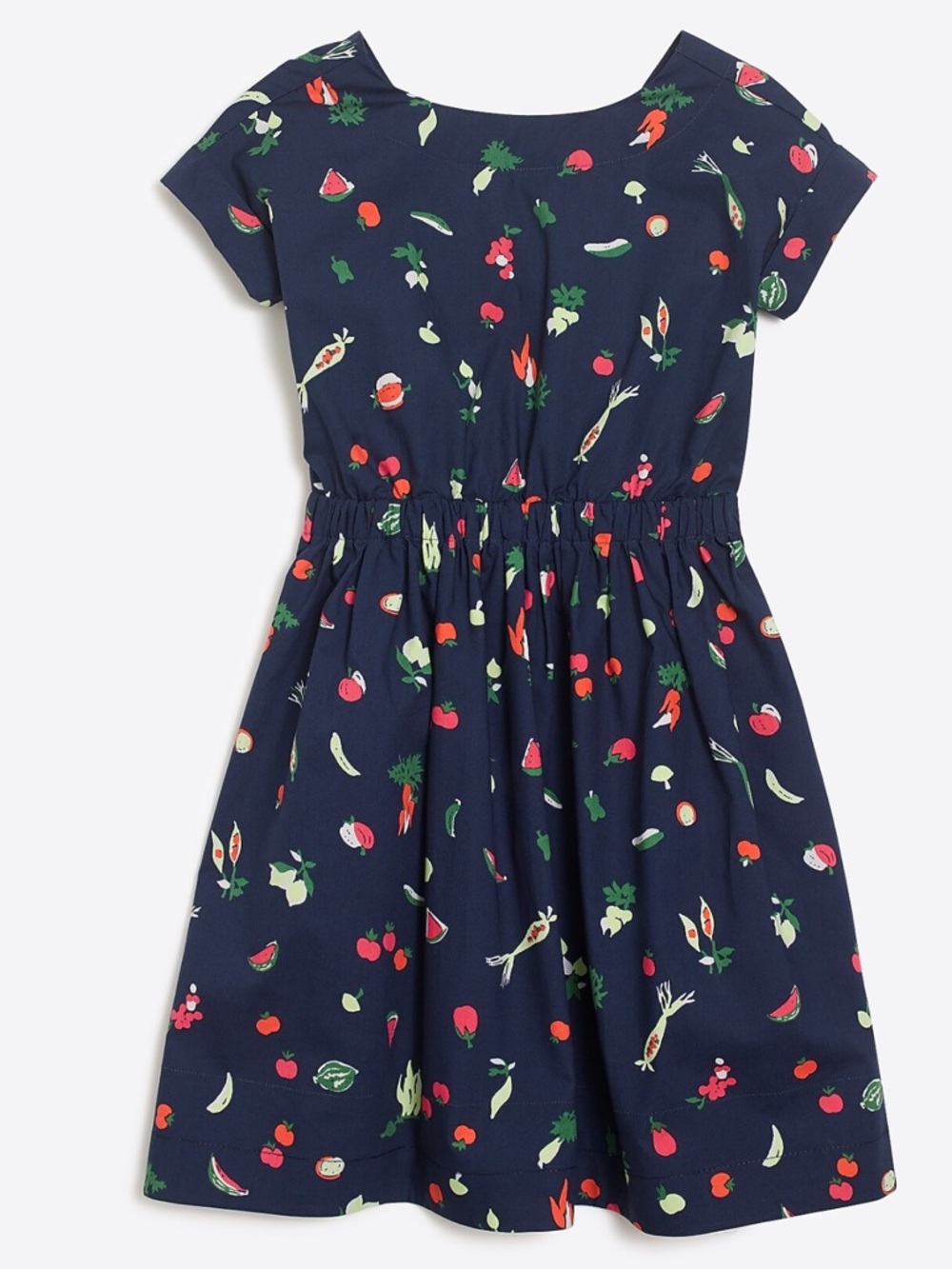 NEW J. Crew Crewcuts Bow Back Veggies Cotton Fit & Flare Novelty Dress, Size 14